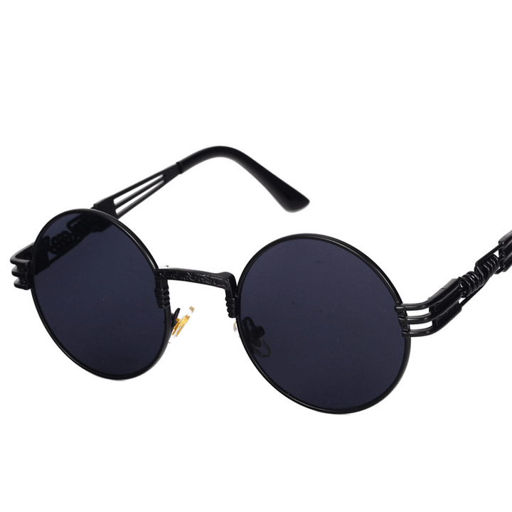 Personality Steampunk Sunglasses round Frame Trend Ladies Sunglasses Men Travel Street Photography Glasses - MRSLM