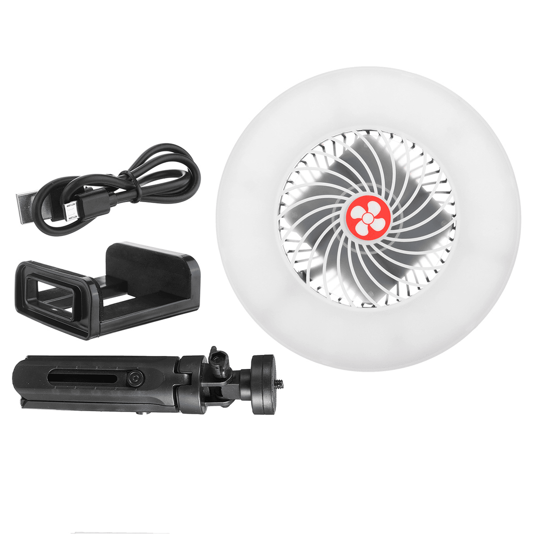 Portable Camping Light Multifunction USB Fan Built-In Batteries Rechargeable Mini Fan Light ABS Outdoor Lighting - MRSLM