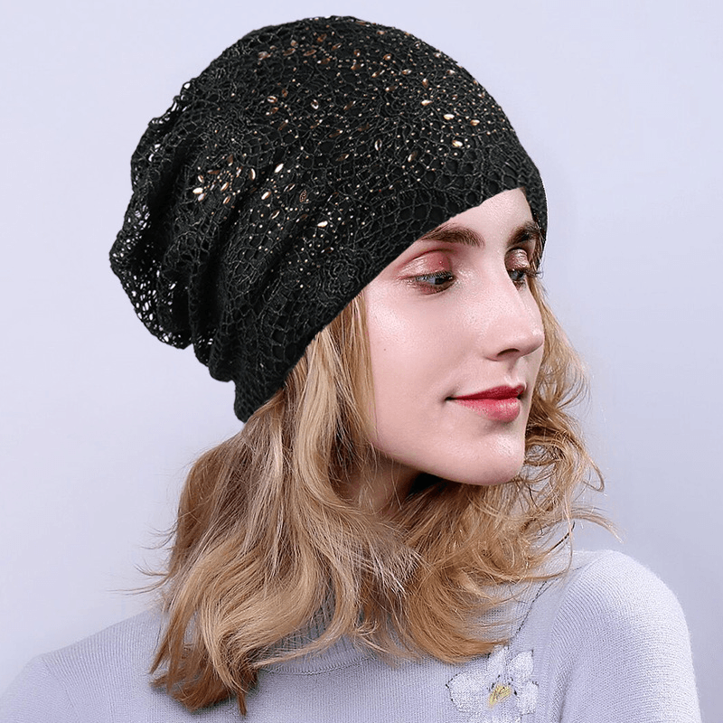 New Knitting Cutout Beanie Hat Breathable Caps - MRSLM