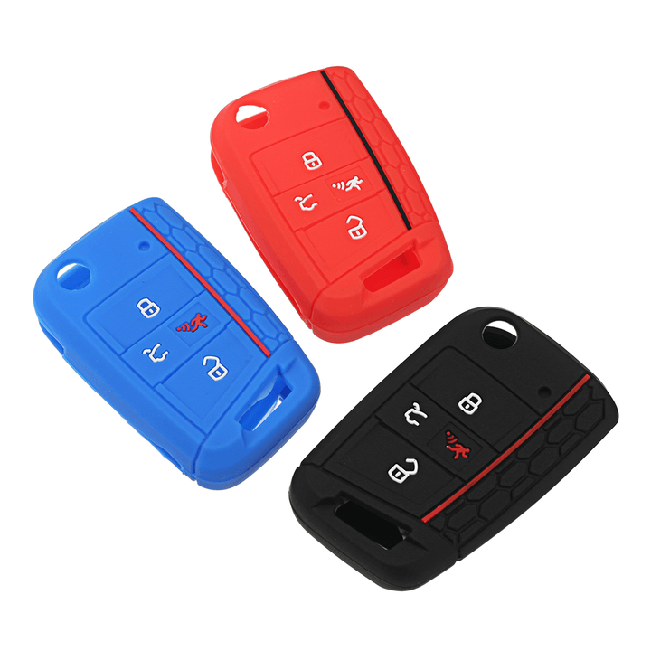 4 Buttons Silicone Car Key Case Three-Dimensional Texture - MRSLM