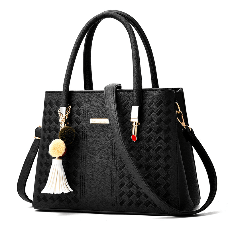 2 Main Pockets Women PU Leather Casual Handbag Crossbody Bag - MRSLM