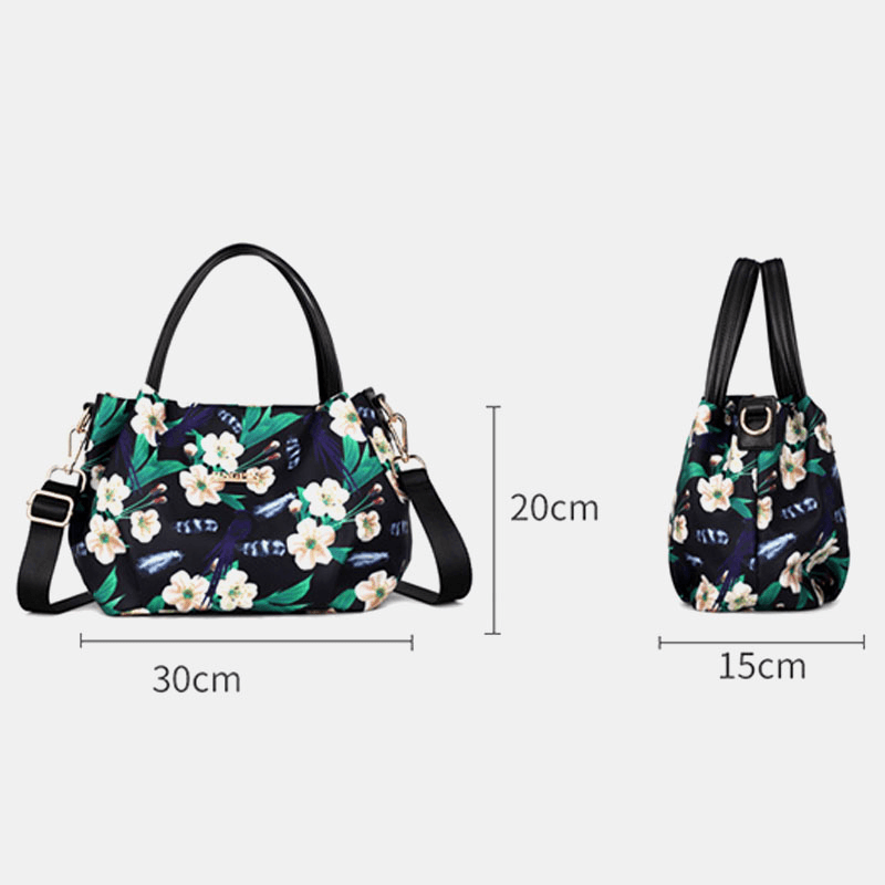 Women Fashion Flower Handbag Printed Crossbody Bag - MRSLM