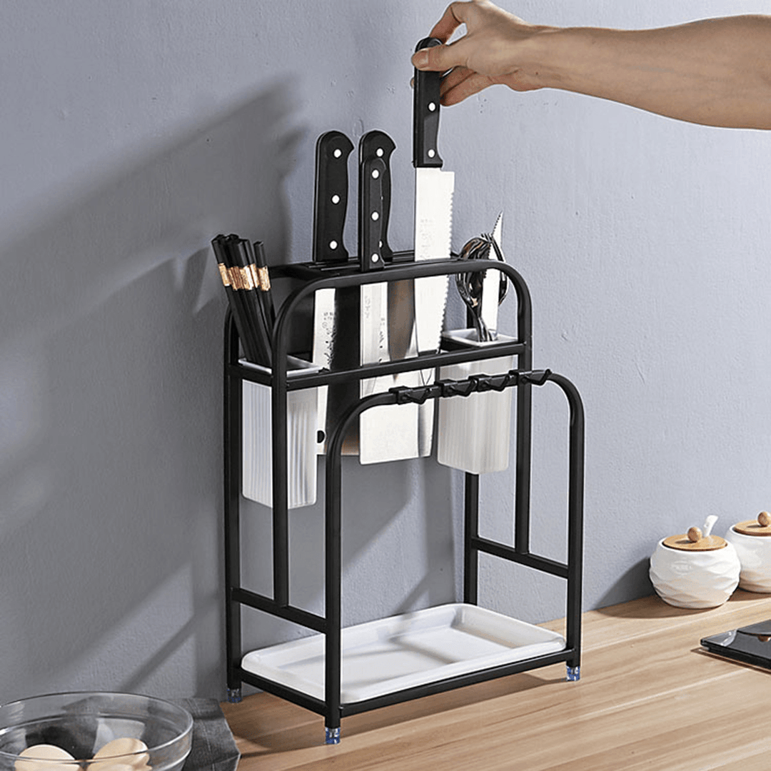 Stainless Steel Kitchen Storage Holder Shelf Rack Cutting Board Tableware Holder - MRSLM