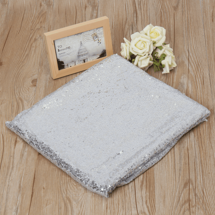 300X130Cm Sparkle Sequin Table Cloth Curtain for Valentine'S Day Weeding Decorations - MRSLM