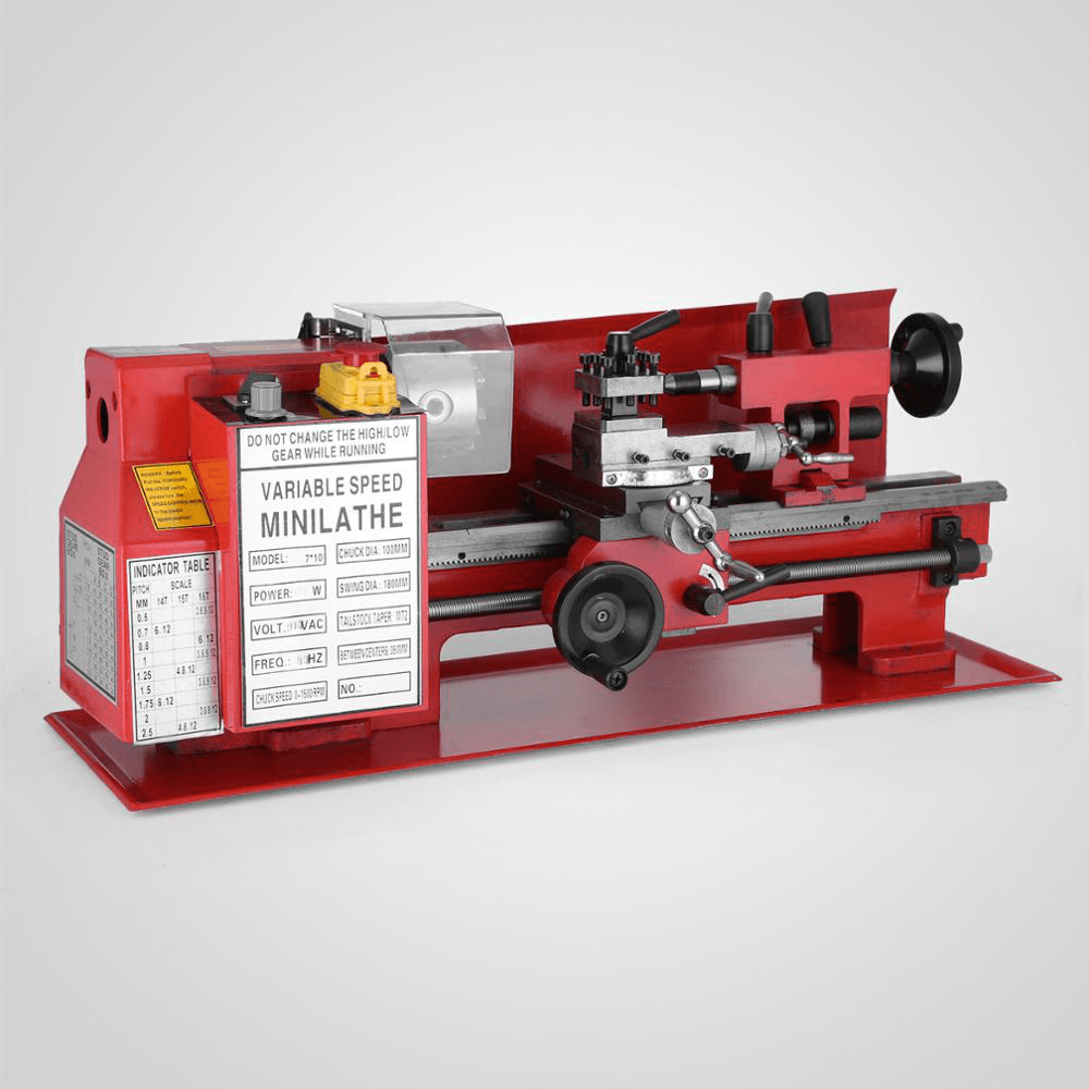 550W Mini High-Precision DIY Shop Benchtop Metal Lathe Woodworking Lathe Milling Machine Variable Speed 3 Jaw - MRSLM