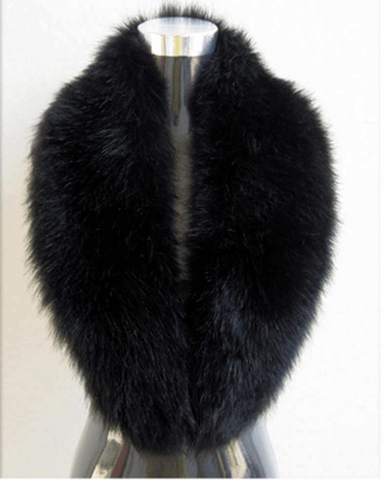 Faux Fox Fur Ladies Shawl Big Fur Collar Scarf - MRSLM