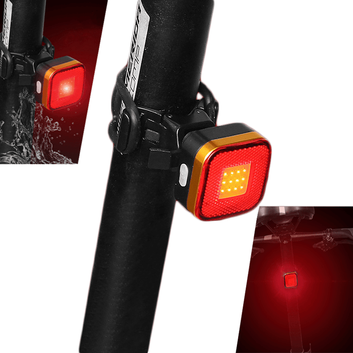 XANES TL07 COB LED 6 Modes Bike Tail Light Waterproof USB Charging Warning Light - MRSLM