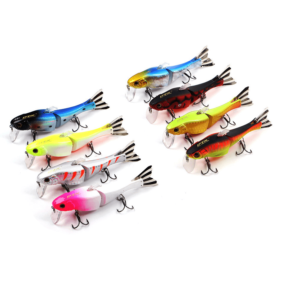 HF021 1Pc 95Mm 13G Minnow Fishing Lure Hard Bait 2 Sections Double Hook Luminous - MRSLM