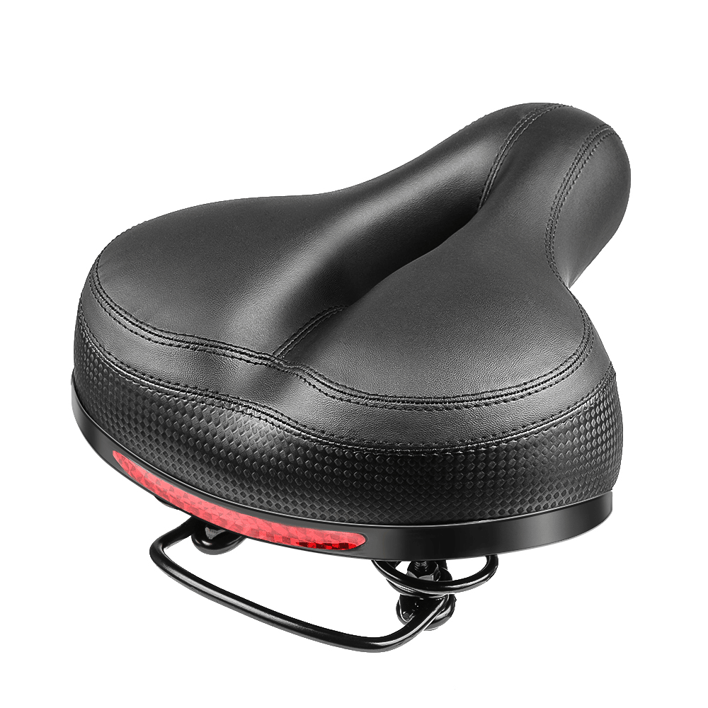 City Wheel Super Soft Elastic Thickened Widened Cushion Reflective Stripe Touring Mountain Bike Saddle - MRSLM