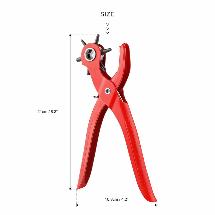 Honana WX-B1 9'' Sewing Leather Belt Hole Puncher Tools Pliers Hook Clamp 2/2.5/3/3.5/4/4.5MM Punch Size for Punching Hole Forceps Punch Head - MRSLM