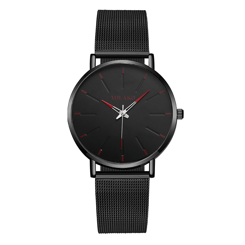 Fashion Mesh Steel Strap Causal Style Simple Dial Men Watch Quartz Watch - MRSLM