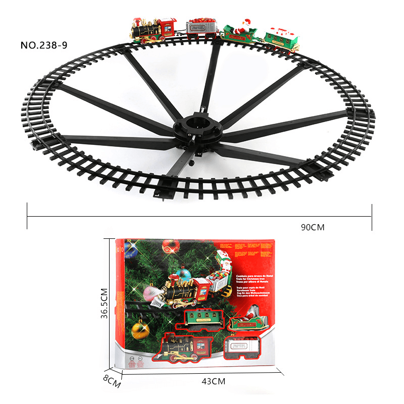 Electric Sound and Light Hang Christmas Tree Rail Car Gift Toys - MRSLM