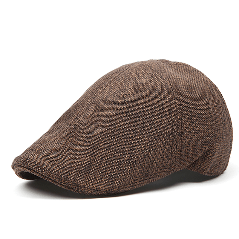 Men's Retro Cotton British Style Grid Beret Hat: Casual Sunscreen Newsboy Peaked Cap - MRSLM