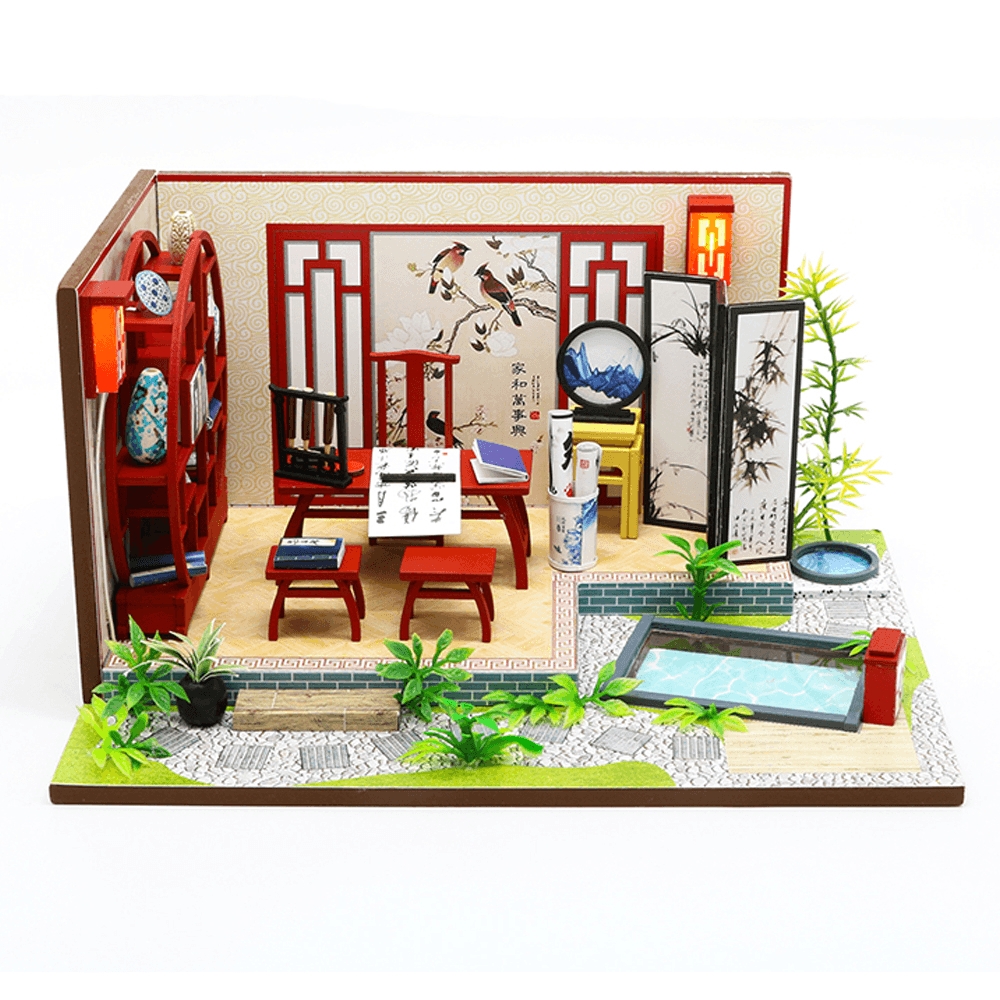 Hongda S921 DIY Cabin Ink Bamboon in Breezing Hand-Assembled Doll House Model Toy - MRSLM