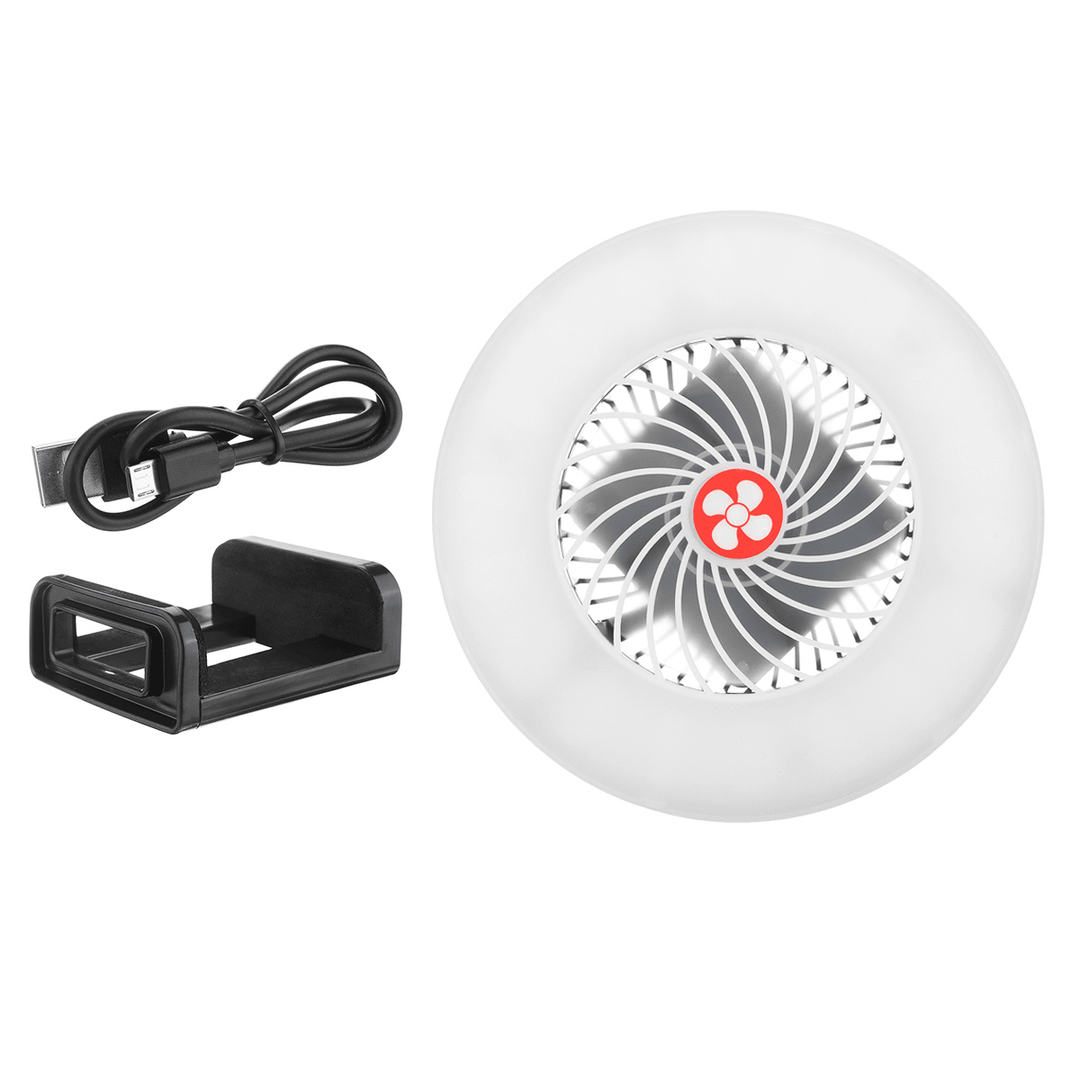 Portable Camping Light Multifunction USB Fan Built-In Batteries Rechargeable Mini Fan Light ABS Outdoor Lighting - MRSLM