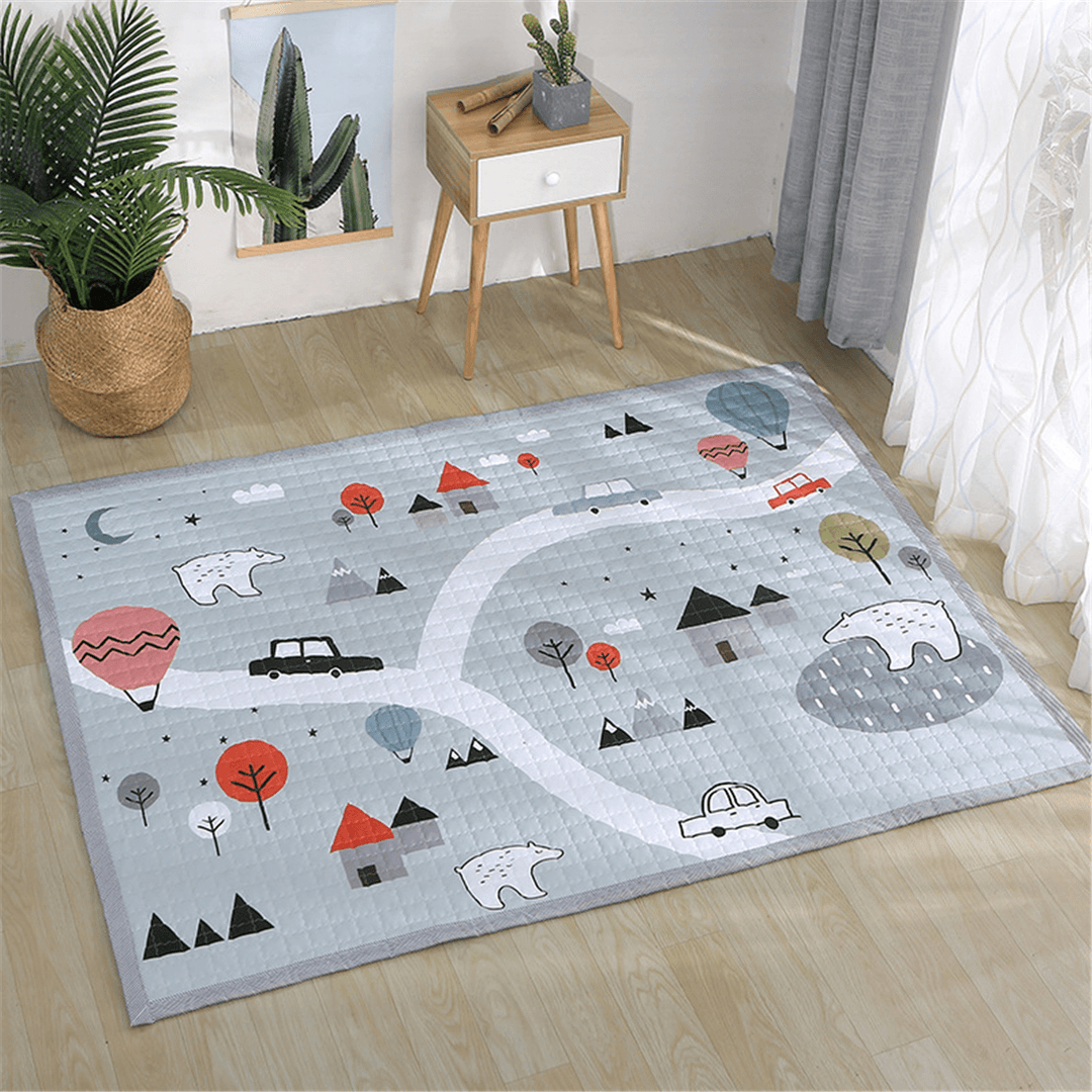 Polyester Baby Play Mat Crawling Kids Game Gym Activity Carpet Blanket Floor Rug - MRSLM