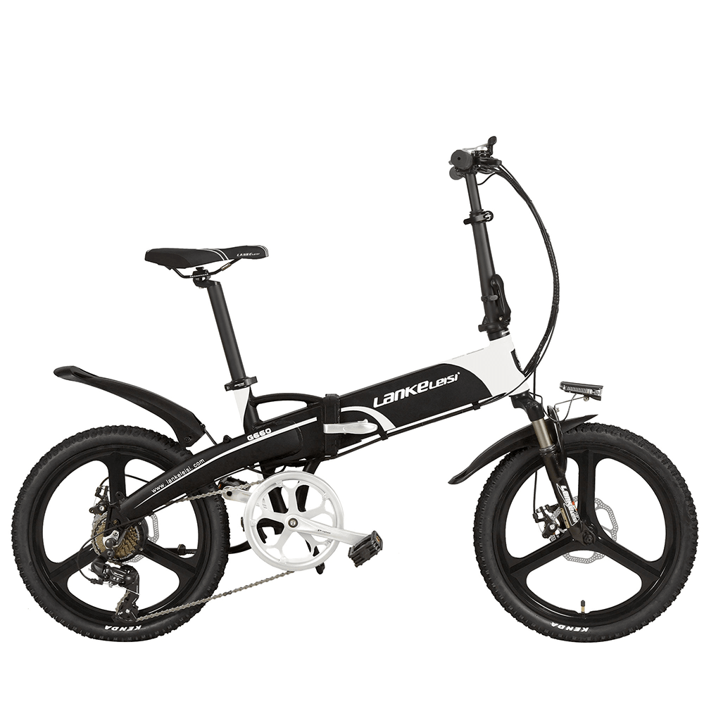 LANKELEISI G660 12.8Ah 48V 400W 20Inch Folding Moped Bicycle 100Km Mileage Max Load 120Kg with EU Plug - MRSLM