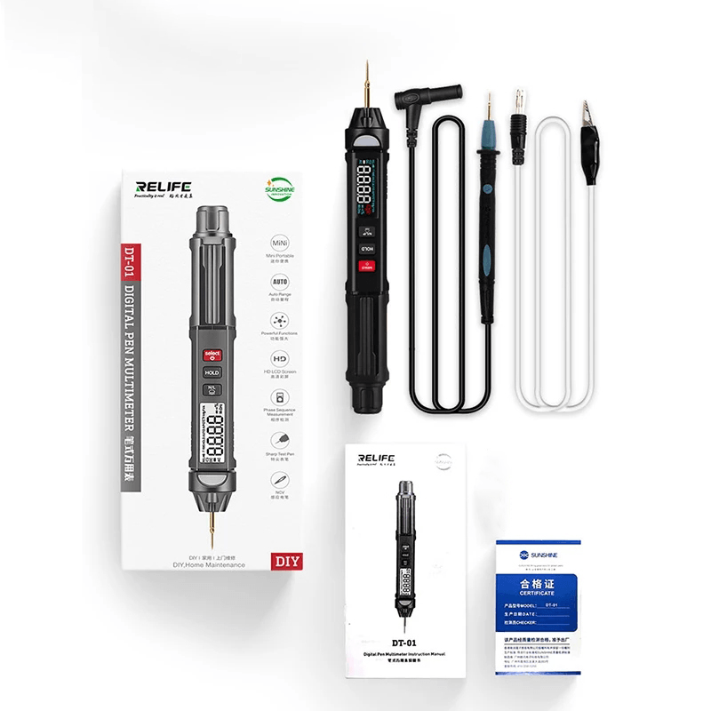 RELIFE DT-01 3 in 1 Smart Pen-Type Digital Multimeter + Non-Contact Tester + Phase Sequences Meter Mobile Phone Repair Tools - MRSLM