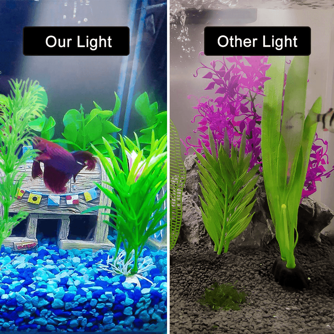 Aquarium Fish Tank EU Plug LED Light Over-Head Blue+White Lamp Plants Moon Lighting - MRSLM