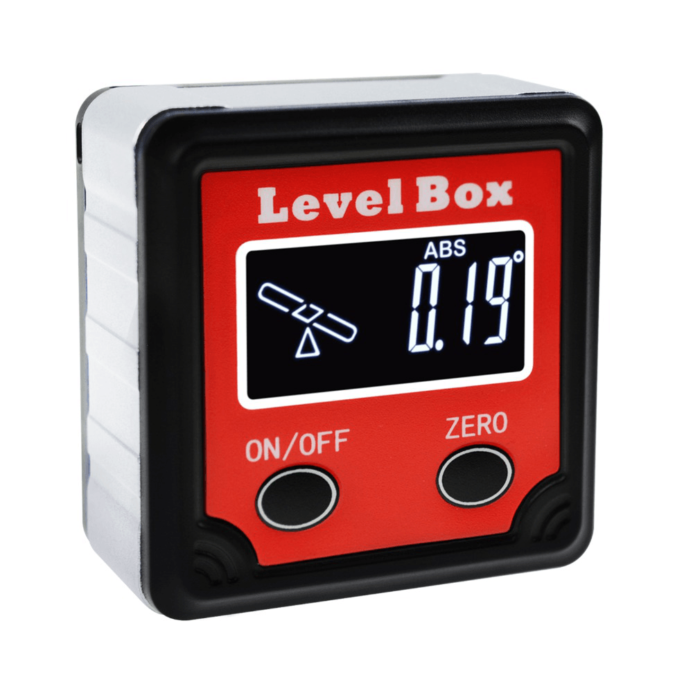 Digital Level Angle Finder Bevel Box Magnetic Base 360° (4 X 90°) Inclinometer Protractor Gauge Tilt Direction Indicator - MRSLM