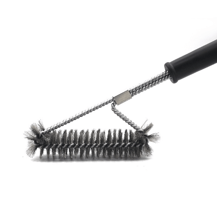 18Inch 2-Head Barbecue Brush BBQ Grill Cleaning Brush Stainless Steel Wire Bristles Cooking Tools Outdoor Camping Picnic - MRSLM