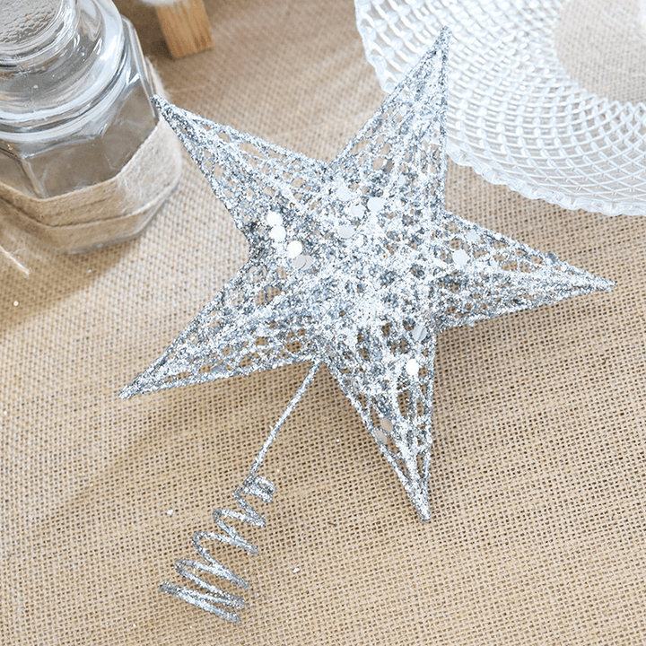 Christmas Tree Topper Star Plastic Christmas Star Tree Topper for Christmas Table Decor Colorful Craft DIY Accessories - MRSLM