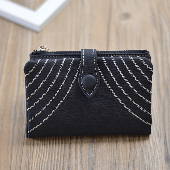 Women Durable Pu Leather Wallet Zipper Coin Card Holder Purse - MRSLM