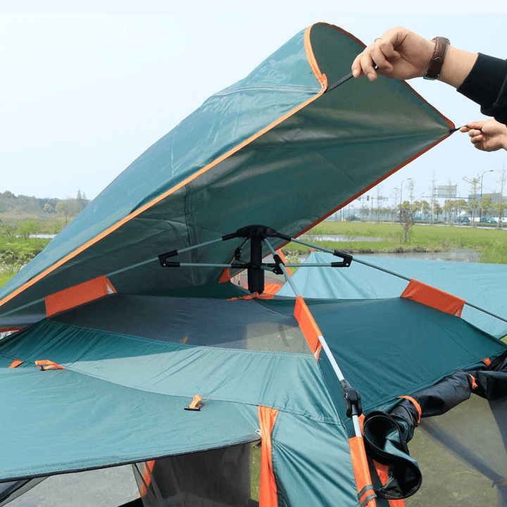 215X215X142Cm 4 Person Automatic Spring Camping Tent Windproof Waterproof Sun Shelters 5 Window Ventilation Canopy - MRSLM