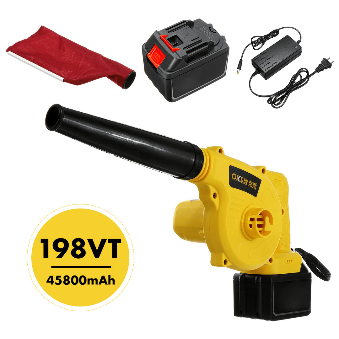 110-220V Cordless Handheld Electric Blower Air Vacuum Dust Leaf Cleaner Sweeper One Lithium Battery - MRSLM