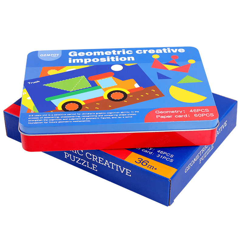 Magnetic Geometric Shape Cognitive Building Blocks Early Education Educational Toys - MRSLM