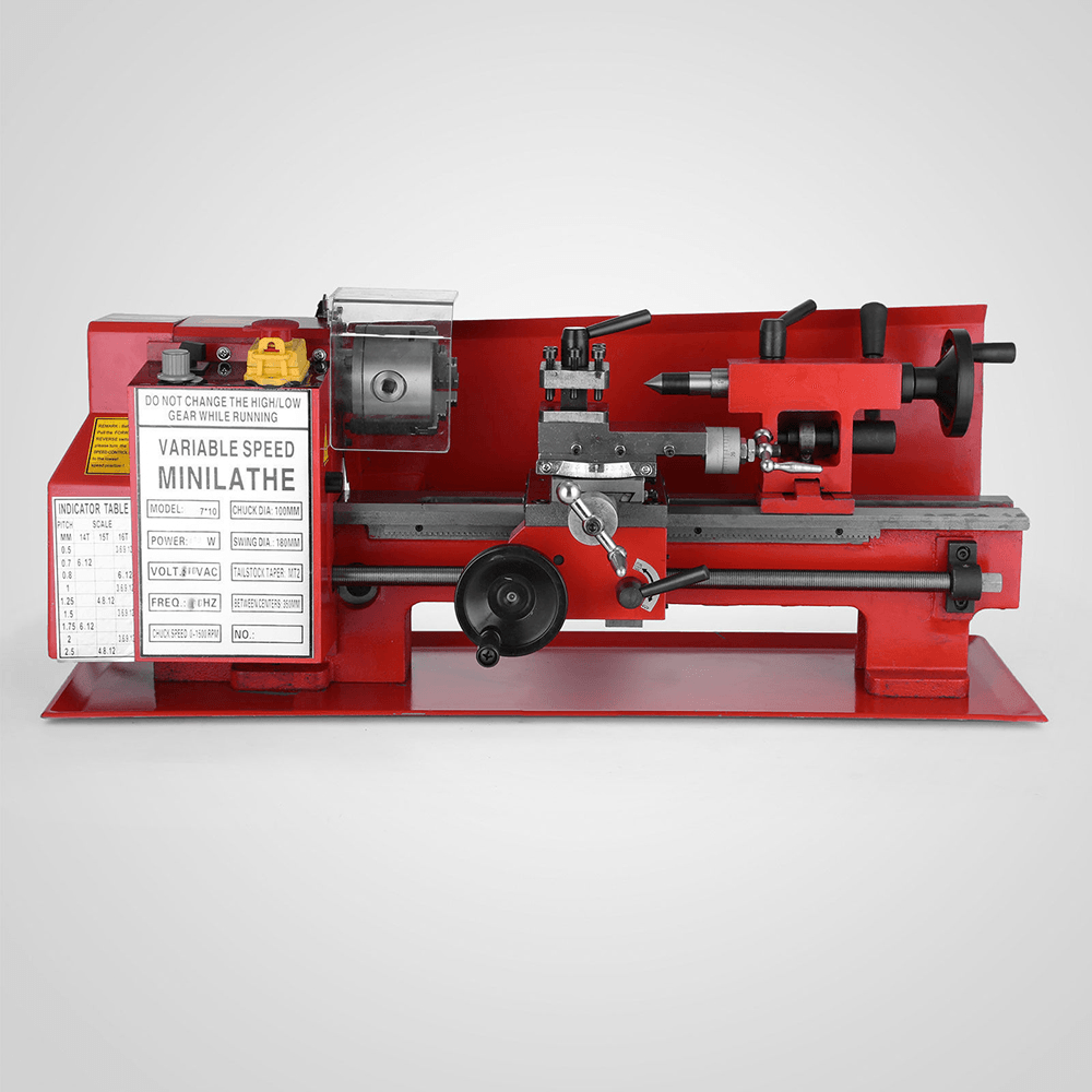 550W Mini High-Precision DIY Shop Benchtop Metal Lathe Woodworking Lathe Milling Machine Variable Speed 3 Jaw - MRSLM