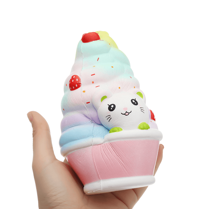 Leilei Cat Ice Cream Squishy 12CM Slow Rising with Packaging Collection Gift Soft Toy - MRSLM