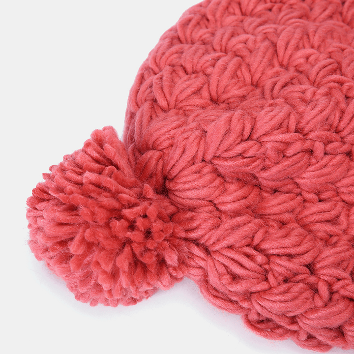 Women'S Beanie Solid Color Warm Knitted Hat Small Caps - MRSLM