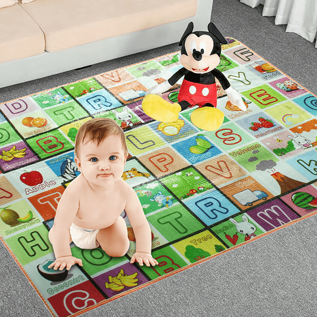 1.2/1.5/2X1.8M Waterproof Non-Slip Baby Kids Floor Play Mat Children Game Blanket Crawling Carpet Cushion Pad - MRSLM