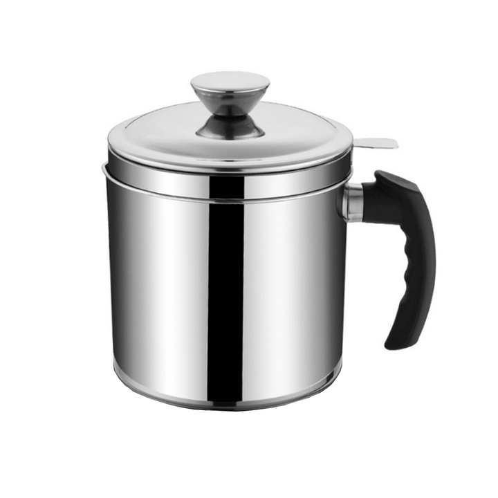 1.3L Stainless Steel Household Dripping Oil Pot Grease Lid Filter Container Bottle Cooking AU for Kitchen Tool - MRSLM