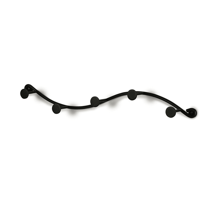 BR-03 Utility 5 Hooks Single Iron Household Storage Hook Rack Key Coat Towel Wall Hook Rack - MRSLM