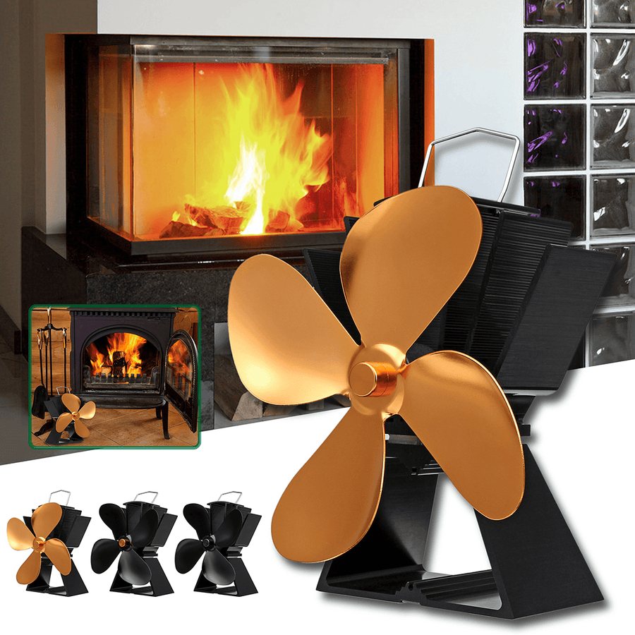 6 Inch Quiet Mini 4 Blades EQ3-NK Stove Fan Fireplace Fire Heat Power Saving Ecofan - MRSLM