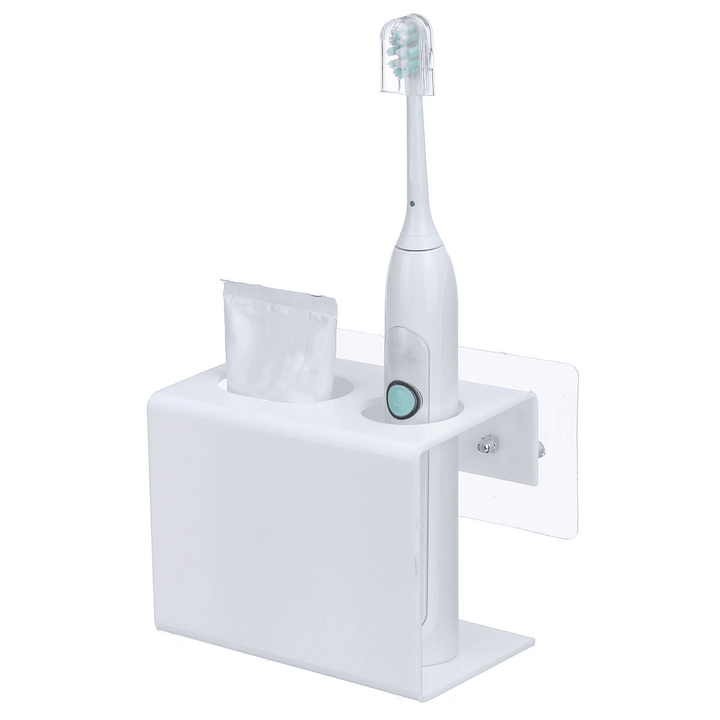 1PCS Wall Mounted Electric Toothbrush Holder Toothpaste Holder Bathroom Organizer Detachable Bathroom Storage Caddy - MRSLM