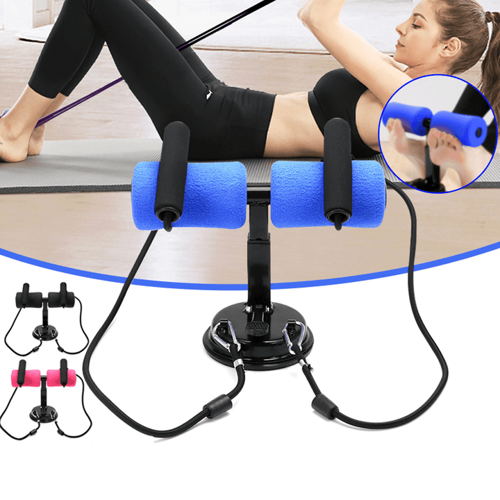 Sit-Ups Assistant Device Abdominal Muscle Training Adjustable Resistance Band Self-Suction Sit Ups Bar - MRSLM