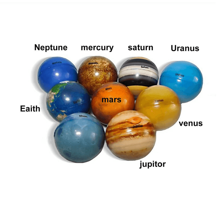 Color Printing Sponge Solid Soft Eight Planets Foam Toy Bouncy Ball - MRSLM