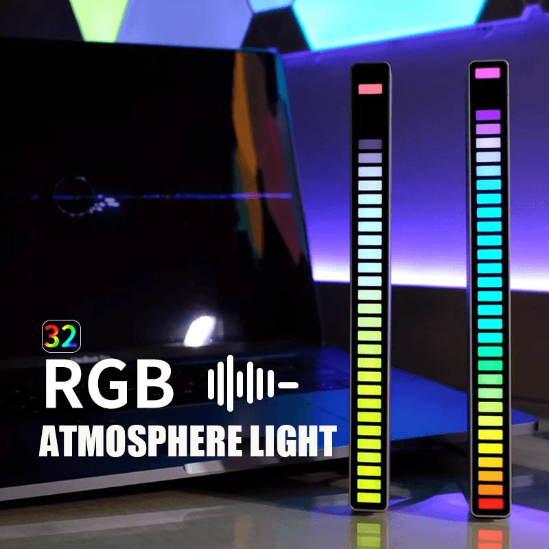 RGB USB Energy Saving Lamp Voice-Activated Pickup Rhythm Light Car Ambient Lamp Music Atmosphere Light Game Light - MRSLM