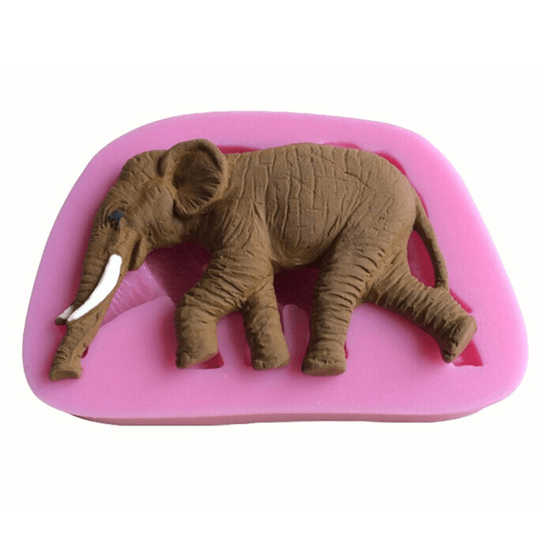 3D Elephant Shape Silicone Cake Fondant Mold Soap Mould Creative Animal Shape Baking Tools - MRSLM