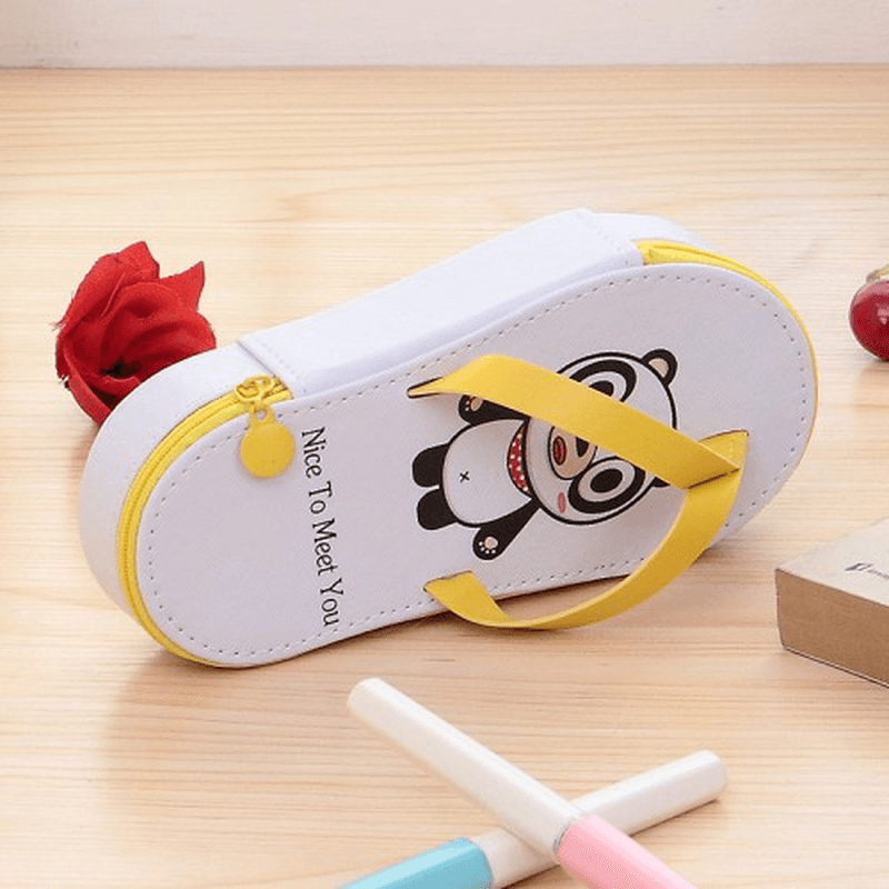 Cute Fruit Flip-Flops Creative Slippers Pencil Bag School Office Stationery Supplies Pencil Case - MRSLM