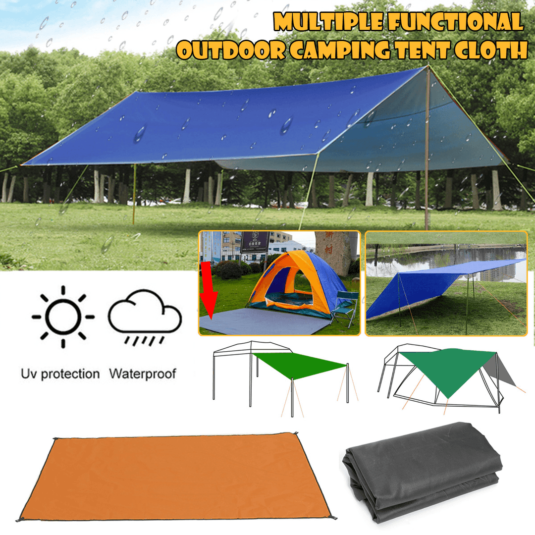 300X300Cm Outdoor Camping Tent Sunshade Rain Sun UV Beach Canopy Awning Shelter Beach Picnic Mat Ground Pad Tent Sunshade - MRSLM