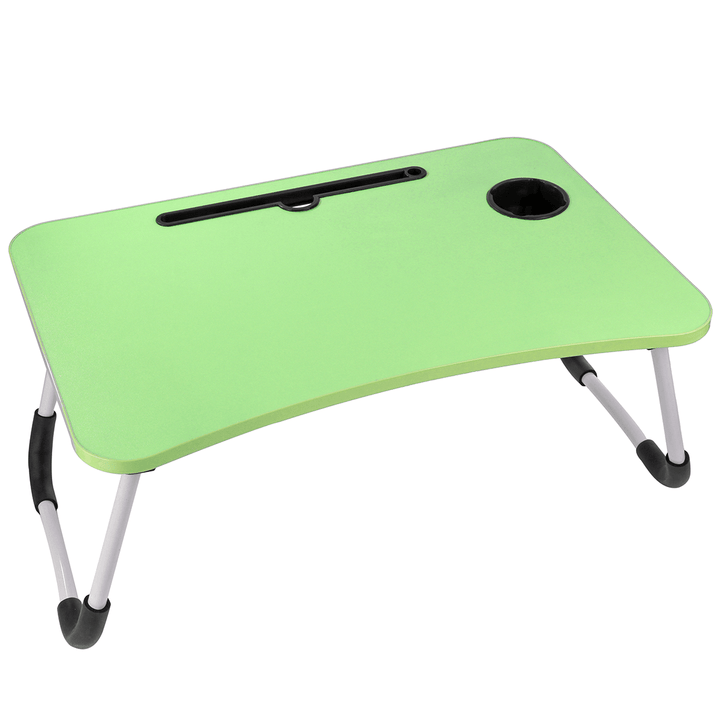 60 X 40 X 28Cm Bed Tray Desk Folding Computer Desk with Card Slot and Cup Holder - MRSLM