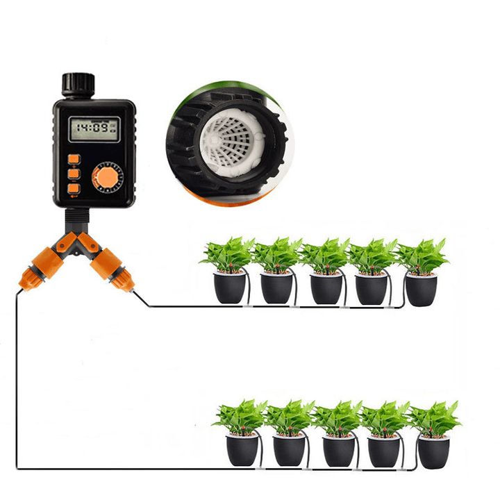 Automatic Watering Timer Irrigation Regulator with LCD Screen Sprinkler Controller 9 Separate Timing Programs - MRSLM