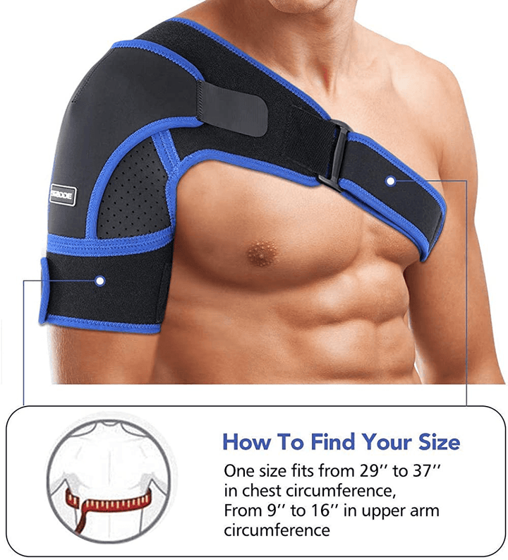Neoprene Adjustable Shoulder Support Brace Upper Arm Belt Wrap Sports Care Single Shoulder Guard Strap - MRSLM