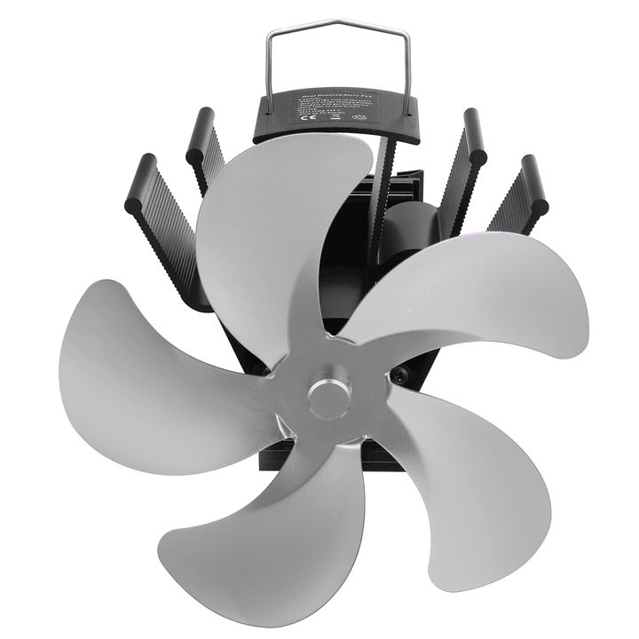 5 Blades Super Quiet Heat Powered Stove Fan Saving Wall Mounted Fireplace - MRSLM