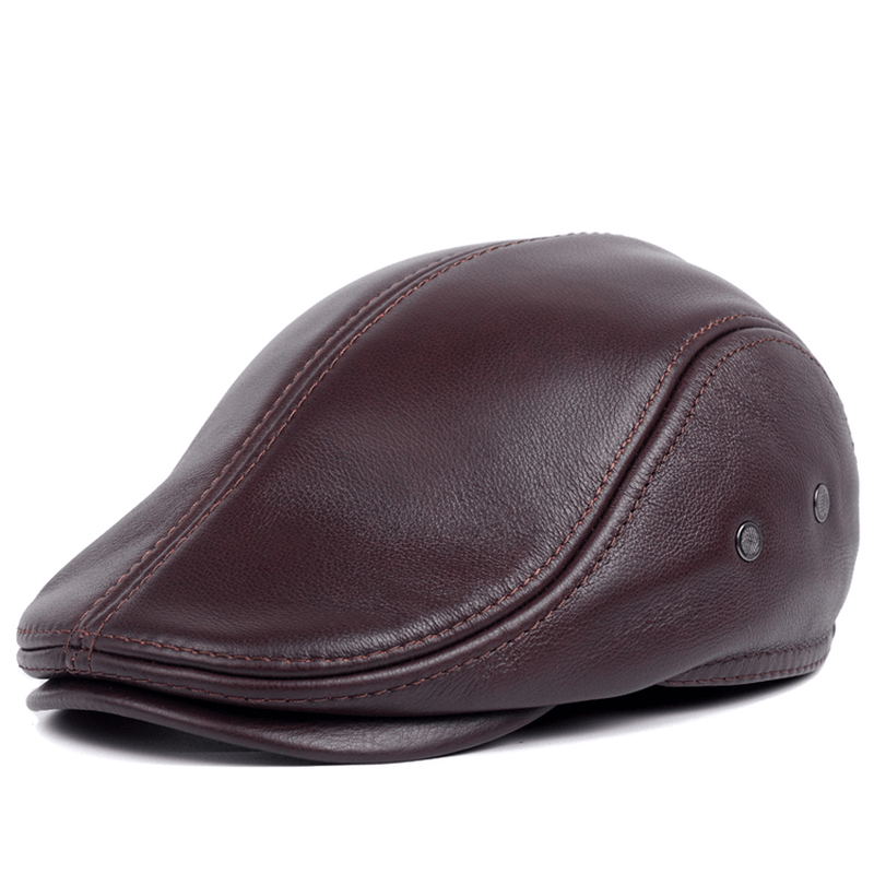 Middle-Aged and Elderly Casual Leather Hats - MRSLM