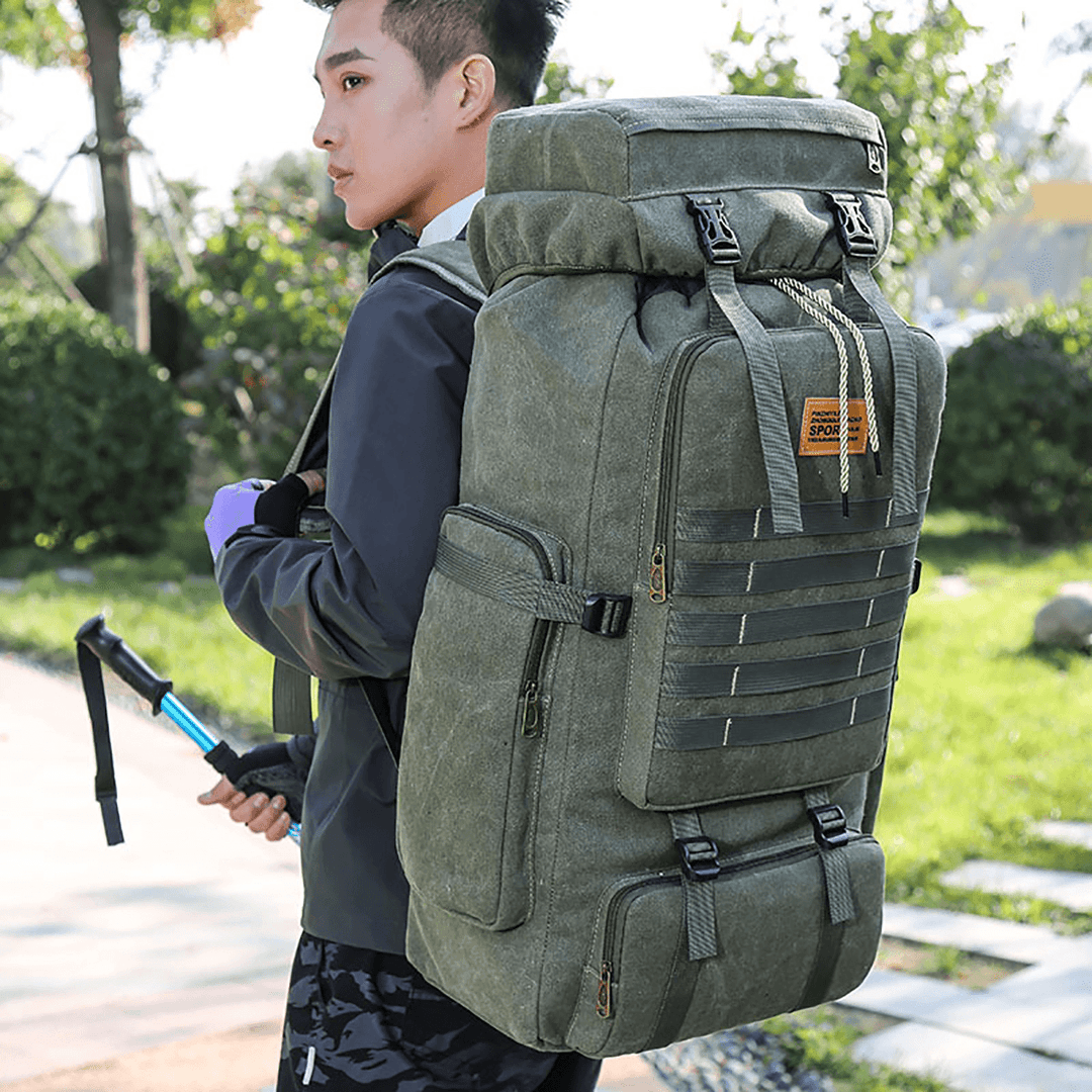 ZANLURE 80L Nylon Waterproof Tactical Backpack Outdoor Military Rucksacks Sports Camping Hiking Trekking Fishing Hunting Bags - MRSLM